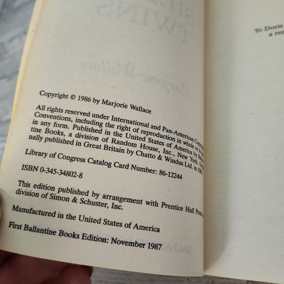 THE‎ SILENT TWINS Marjorie Wallace True Story 1987 1st Ballantine Ed Paperback - Picture 3 of 12